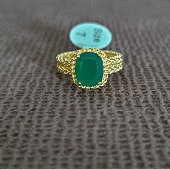 ✨️HP✨️ Gemolio Faceted Deep Green💚 Chalcedony Ring💍 - NWT - Picture 13 of 16